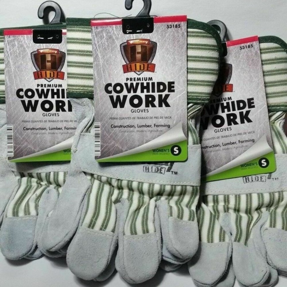 Forney Premium Cowhide Work Gloves 3 Pair Small